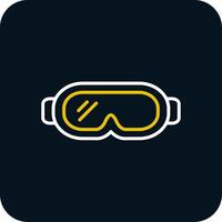 Goggles Line Red Circle Icon vector