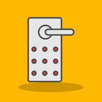 Door Lock Filled Shadow Icon vector