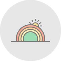 arco iris línea lleno ligero icono vector