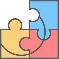 Puzzled Line Filled Light Icon vector