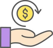 Return Of Investment Line Filled Light Icon vector