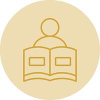 Reading Book Line Yellow Circle Icon vector