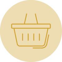 Shopping Line Yellow Circle Icon vector