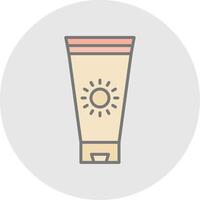 Sunblock Cream Line Filled Light Icon vector