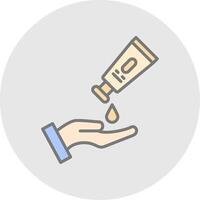 Hand Cream Line Filled Light Icon vector
