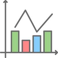 Bar Chart Line Filled Light Icon vector