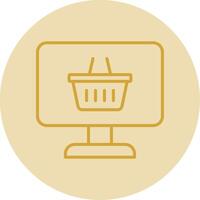 OnLine Yellow Circle Shop Line Yellow Circle Icon vector