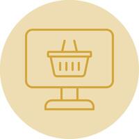 OnLine Yellow Circle Shop Line Yellow Circle Icon vector