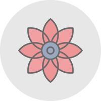 Flower Line Filled Light Icon vector