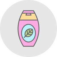 champú línea lleno ligero icono vector