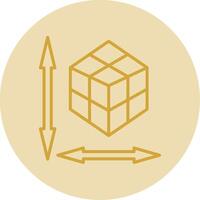 Rubik Line Yellow Circle Icon vector
