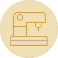 Sewing Machine Line Yellow Circle Icon vector
