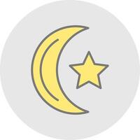 Moon Line Filled Light Icon vector