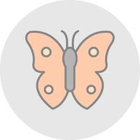 mariposa línea lleno ligero icono vector