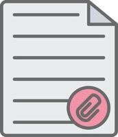 Paperclip Line Filled Light Icon vector