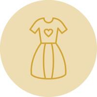 Dress Line Yellow Circle Icon vector