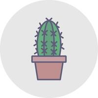cactus línea lleno ligero icono vector