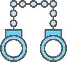Hand Cuffs Line Filled Light Icon vector