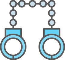 Hand Cuffs Line Filled Light Icon vector