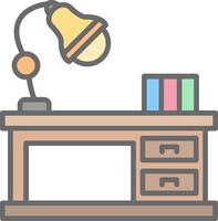 Office Desk Line Filled Light Icon vector