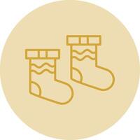 Socks Line Yellow Circle Icon vector