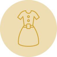 Dress Line Yellow Circle Icon vector