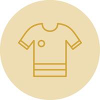 camisa línea amarillo circulo icono vector