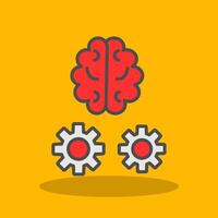 Brain Training Filled Shadow Icon vector