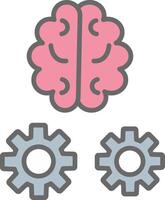 Brain Training Line Filled Light Icon vector