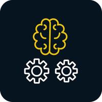 Brain Training Line Red Circle Icon vector