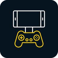 Mobile Game Line Red Circle Icon vector