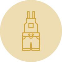 Dungarees Line Yellow Circle Icon vector