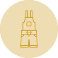 Dungarees Line Yellow Circle Icon vector