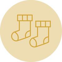 Socks Line Yellow Circle Icon vector