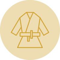 kimono línea amarillo circulo icono vector