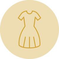 Dress Line Yellow Circle Icon vector