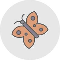 mariposa línea lleno ligero icono vector