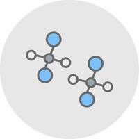Molecules Line Filled Light Icon vector