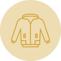 chaqueta línea amarillo circulo icono vector