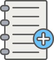 Document Line Filled Light Icon vector