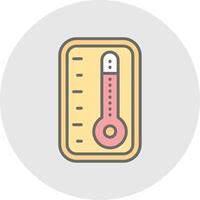 termómetro línea lleno ligero icono vector