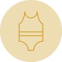 traje de baño línea amarillo circulo icono vector