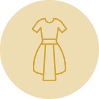 Dress Line Yellow Circle Icon vector