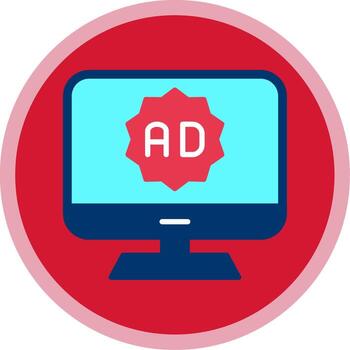 computadora plano multi circulo icono vector