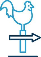 Chicken Line Blue Two Color Icon vector