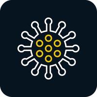 Virus Line Red Circle Icon vector