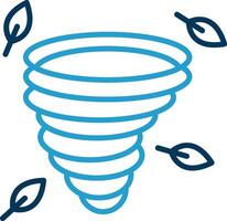 Tornado Line Blue Two Color Icon vector