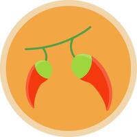 Chilli Flat Multi Circle Icon vector