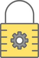 Lock Line Filled Light Icon vector