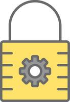 Lock Line Filled Light Icon vector